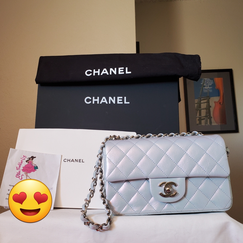 Chanel Iridescent Blue Quilted Crossbody Bag